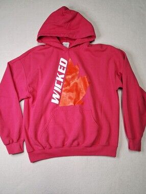 Wicked Graphic Zip-Up Hoodie Sweater in Hot Pink